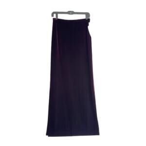 Tadashi Vintage Maxi Skirt Plum Velvet Side Slits Dressy Formal USA Medium NEW